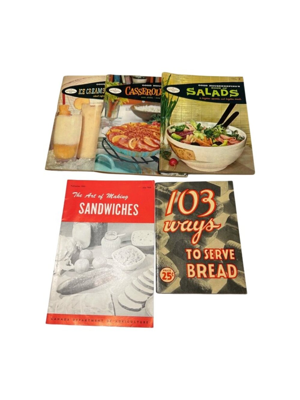 MCM Cookbook Lot 5 3 Good Housekeeping Ice Cream Salad Casserole Plus 2 Other